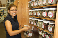Ruth Bale baging organic spices